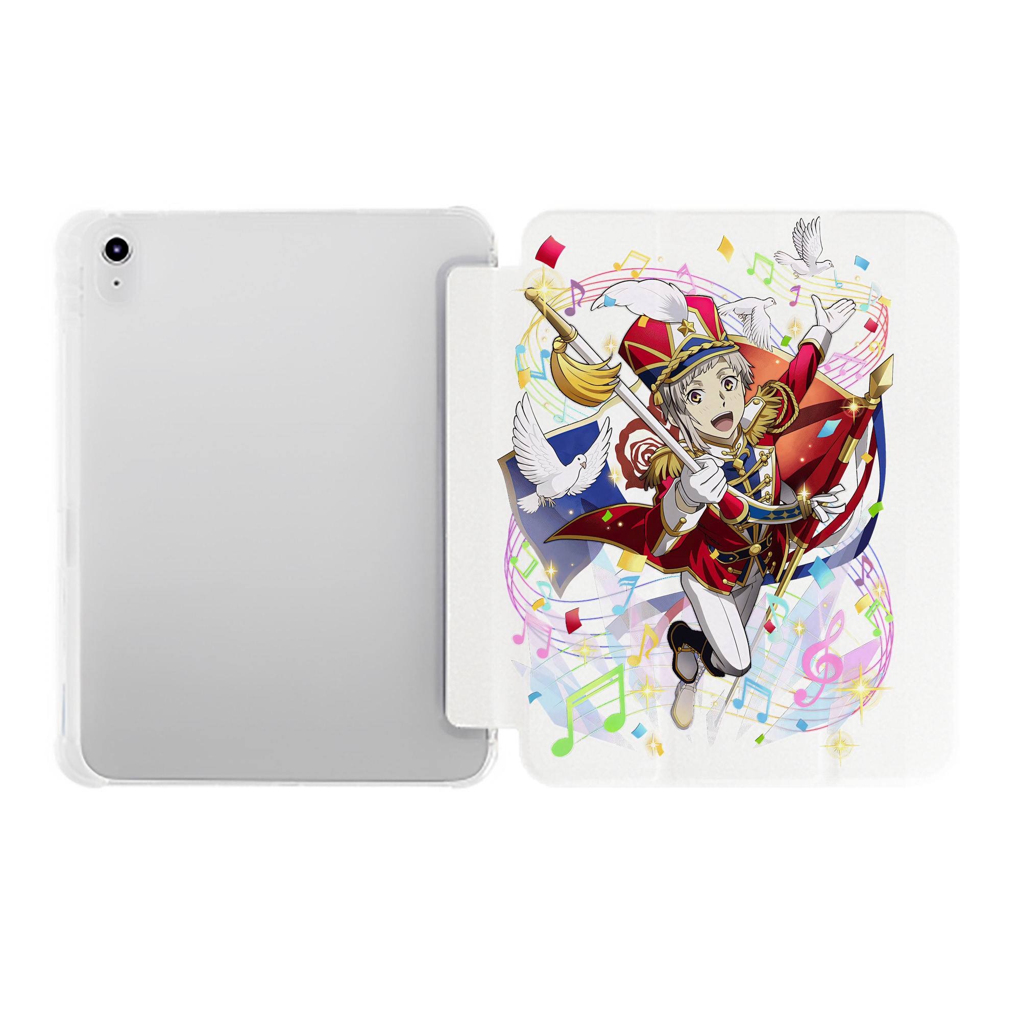 （画像用） 文豪ストレイドッグス Bungo Stray Dogs IPad ケース ペン収納付き 三つ折りスタンド PUレザー×シリコン 対応機種9.5/10.5/10.9インチ